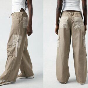 Pacsun Womens Small Brown Toggle Baggy Cargo Pants